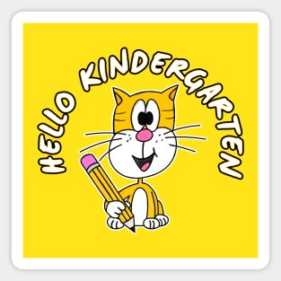 Hello Kindergarten Cat First Day Of School Magnet